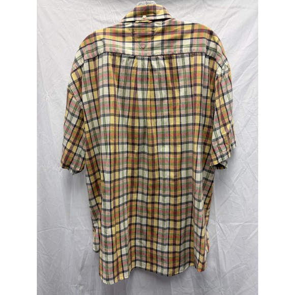 Tommy Hilfiger Plaid Short Sleeve Plaid Button Down 2XL Multicolor - Picture 4 of 4